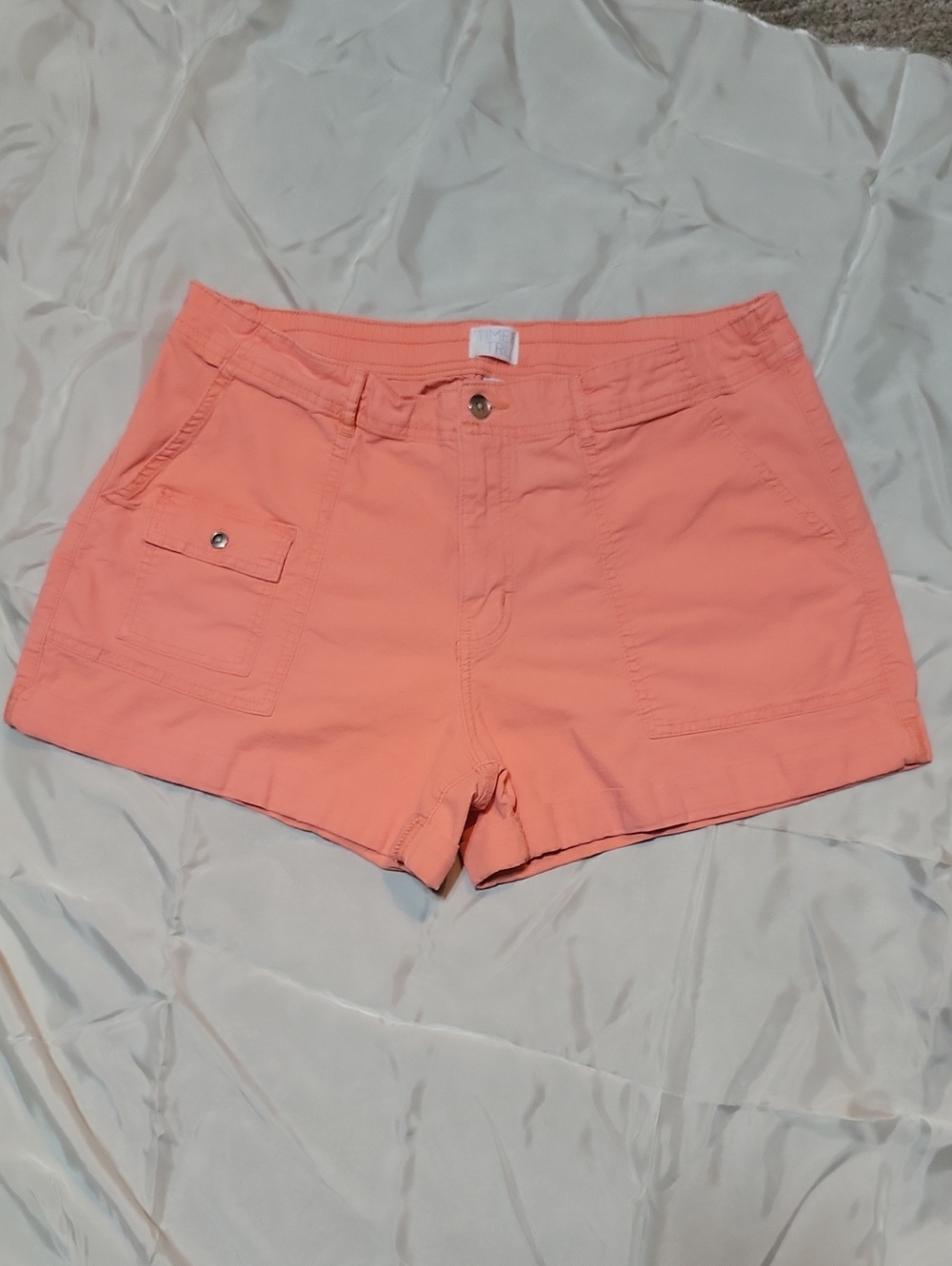 Time and Tru Coral Utility Jean Shorts